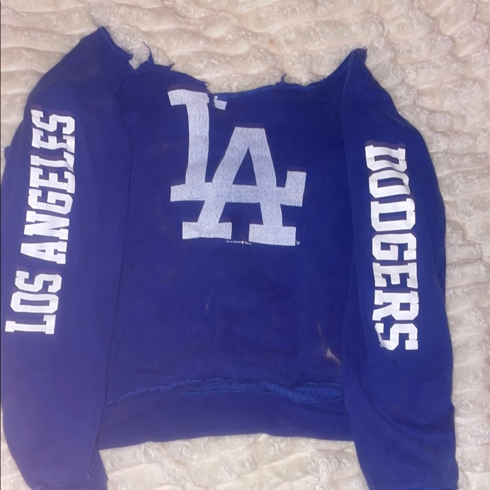 New Era Blue and White Crew Neck Sweater